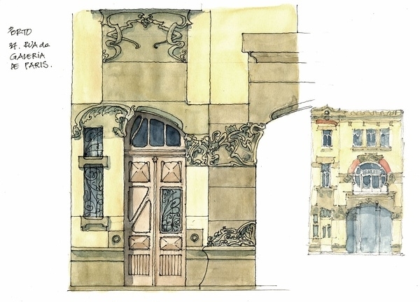 Gerard Michel淡彩建筑写生作品217485