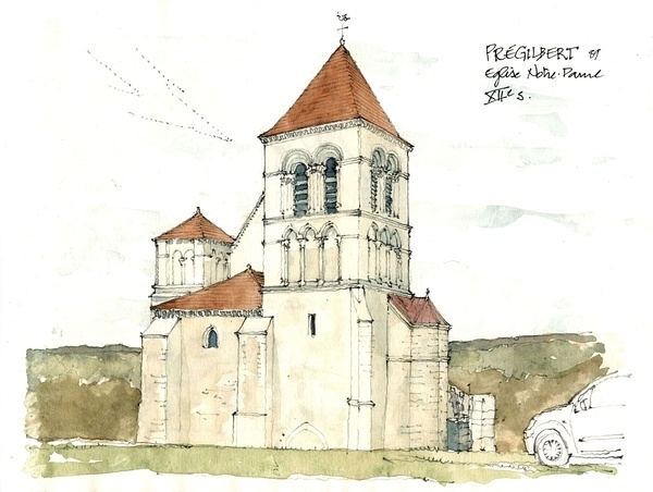 Gerard Michel淡彩建筑写生作品275446