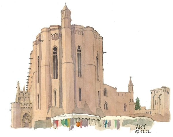 Gerard Michel淡彩建筑写生作品378099
