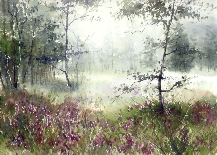 Malgorzata Szczecinska的自然风景花卉水彩画 2161696485
