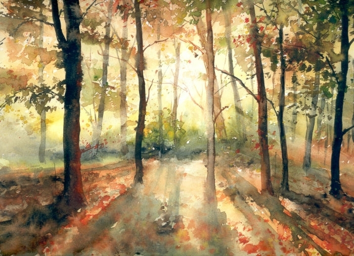 Malgorzata Szczecinska的自然风景花卉水彩画 2161697000