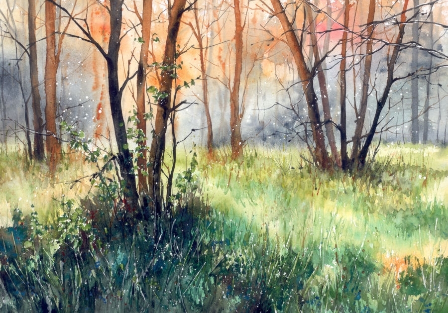 Malgorzata Szczecinska的自然风景花卉水彩画 2161707360