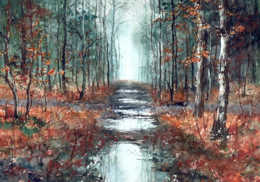 Malgorzata Szczecinska的自然风景花卉水彩画 2161707368