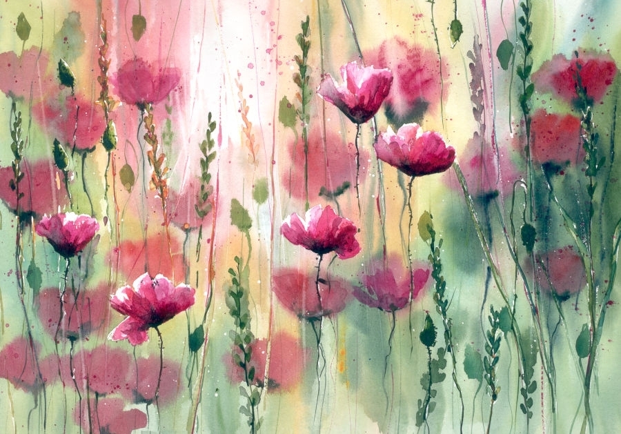 Malgorzata Szczecinska的自然风景花卉水彩画 2161711618