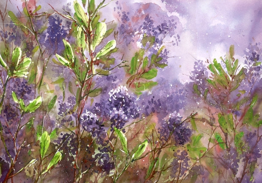 Malgorzata Szczecinska的自然风景花卉水彩画 2161711760