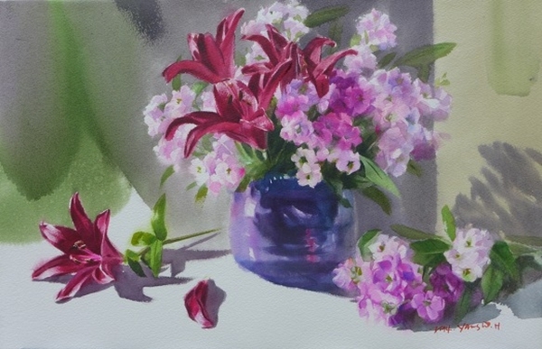 韩国Yang Won Hui水彩花卉作品996280