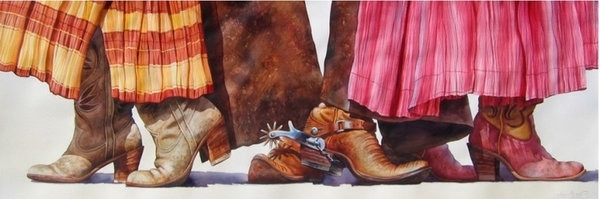 Nelson Boren 美国水彩画家（无头牛仔系列）2508223517469846046