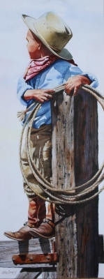 Nelson Boren 美国水彩画家（无头牛仔系列）2717359425165621407