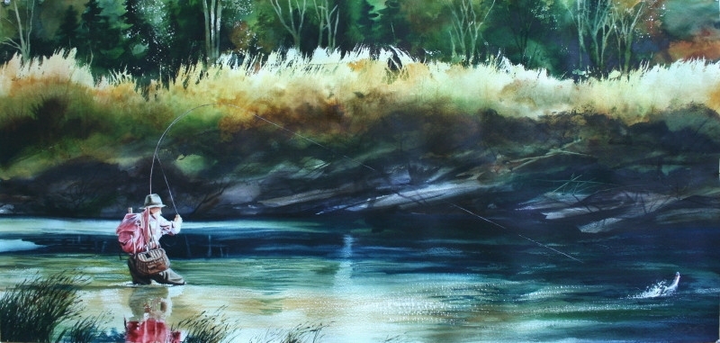 Nelson Boren 美国水彩画家（无头牛仔系列）3735735890904285284