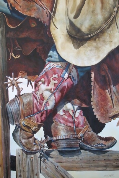 Nelson Boren 美国水彩画家（无头牛仔系列）95138542129343302