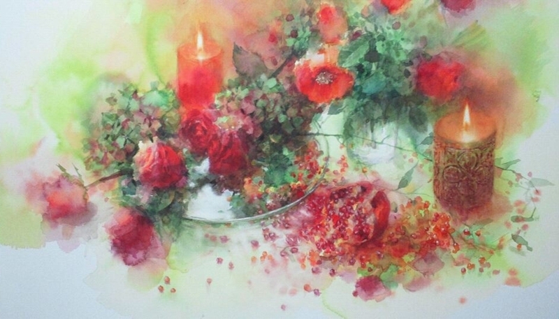 永山裕子静物水彩画作品欣赏之一