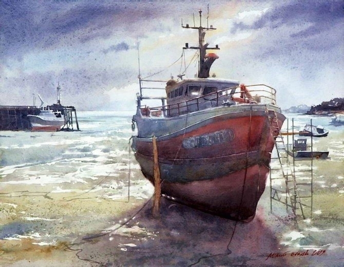 波兰Michal Orlowski水彩风景画作品