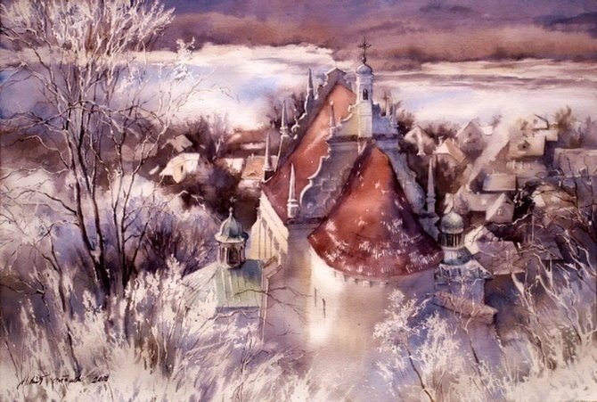 波兰Michal Orlowski水彩风景画作品