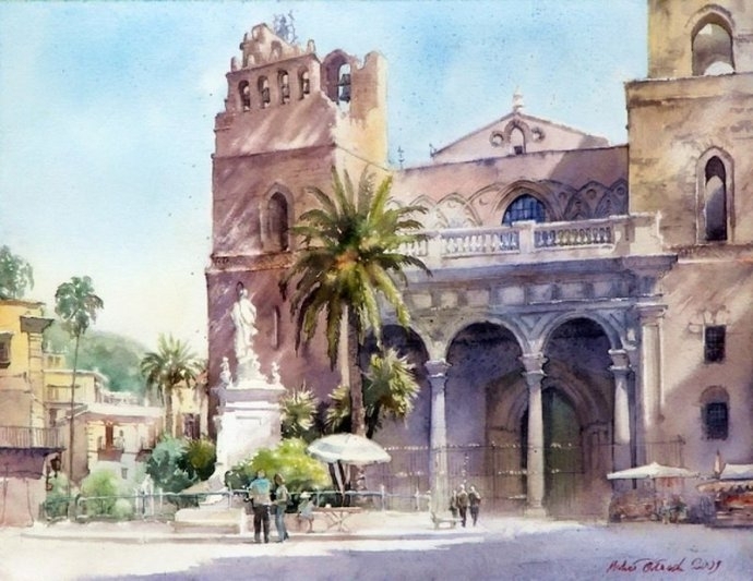 波兰Michal Orlowski水彩风景画作品