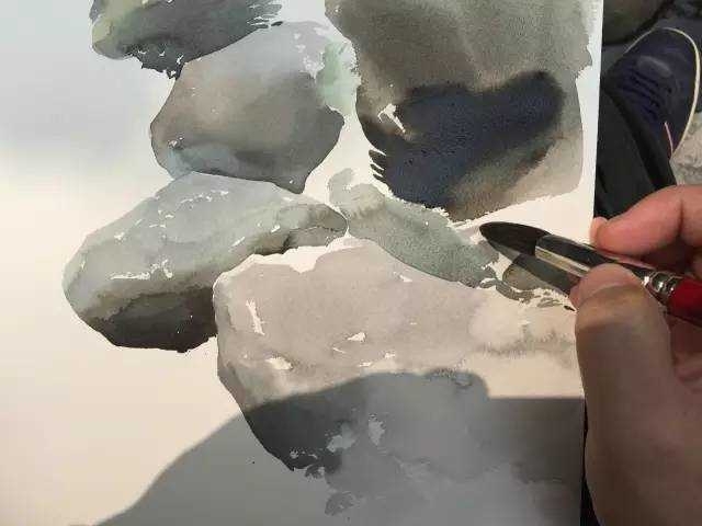 黄有维山水水彩风景画绘画步骤教程