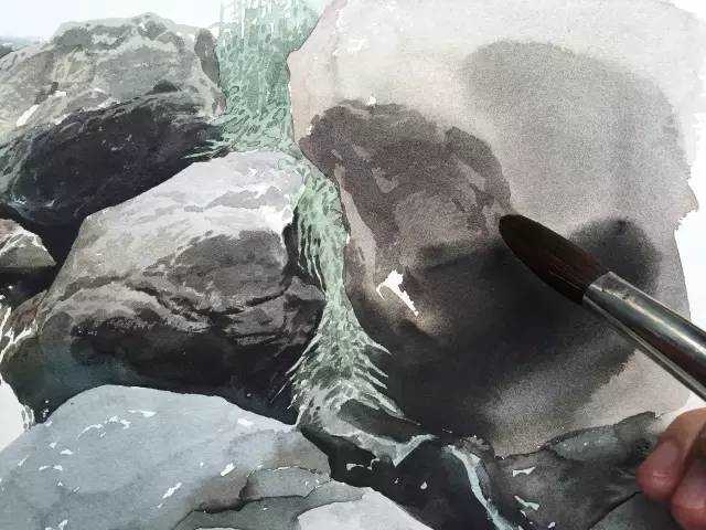 黄有维山水水彩风景画绘画步骤教程