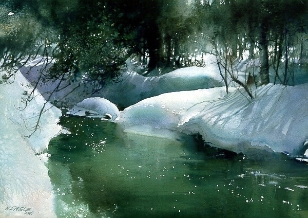 美国画家塔恩格尔水彩风景画作品 (3)
