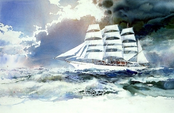 美国画家塔恩格尔水彩风景画作品 (12)