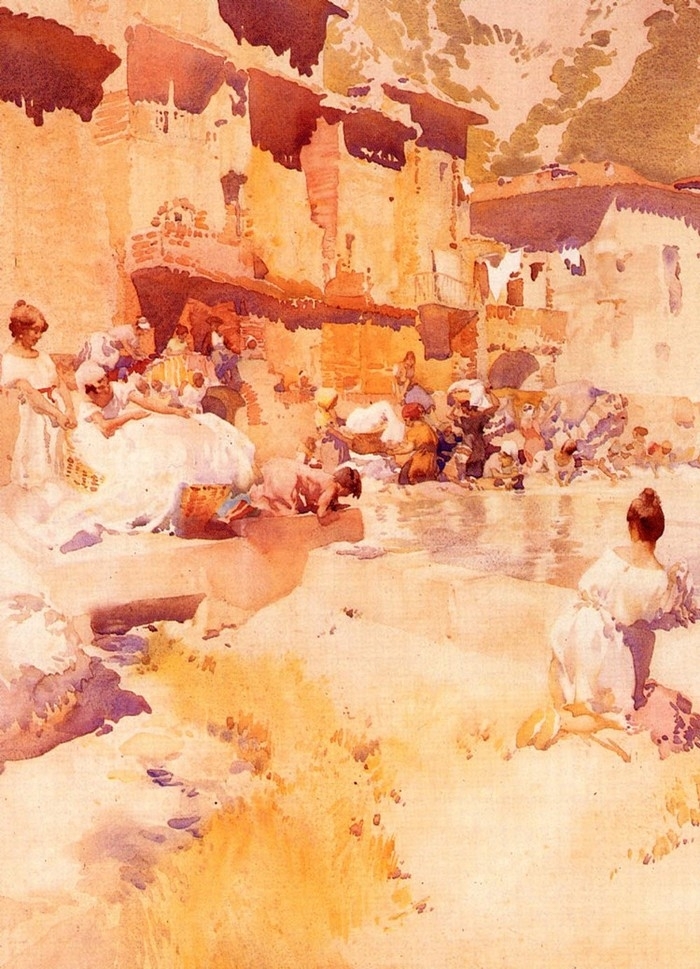 英国William Russell Flint威廉卢梭弗林特人体水彩画 (9)