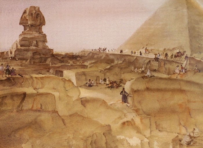 英国William Russell Flint威廉卢梭弗林特人体水彩画 (10)