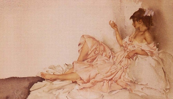 英国William Russell Flint威廉卢梭弗林特人体水彩画 (12)