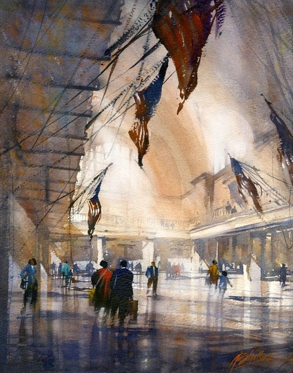 Thomas W. Schaller 城市水彩画欣赏 (13)