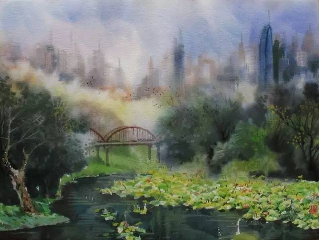 曹剑新风景水彩画作品欣赏
