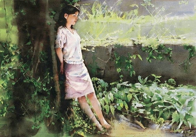 黄向阳人物水彩画-12