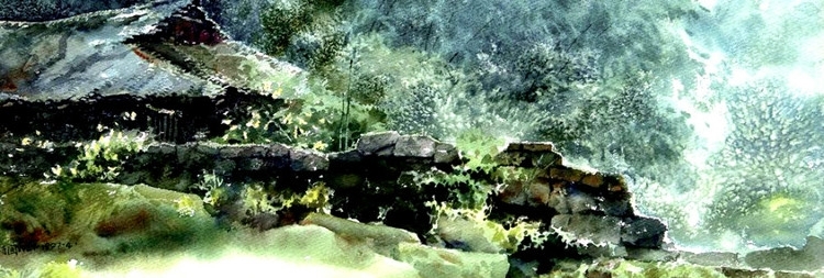 魏诗国的巴蜀山川风景水彩画欣赏-11