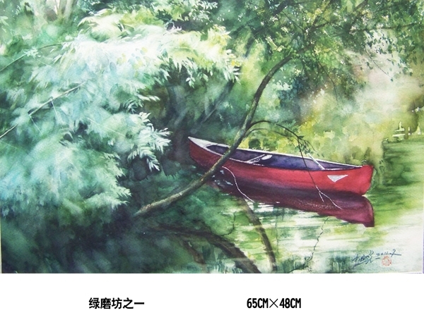 杜晓光风景人物手绘水彩画作品-7