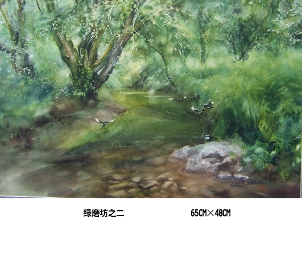 杜晓光风景人物手绘水彩画作品-8