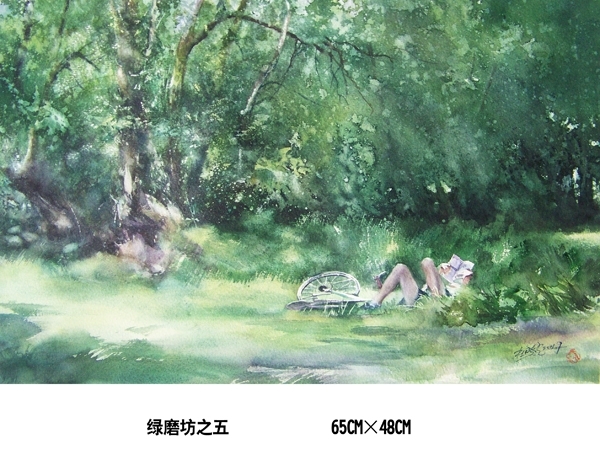 杜晓光风景人物手绘水彩画作品-9