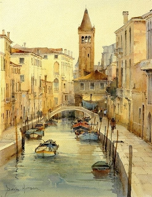 英国画家大卫·豪威尔David Howell水彩风景画