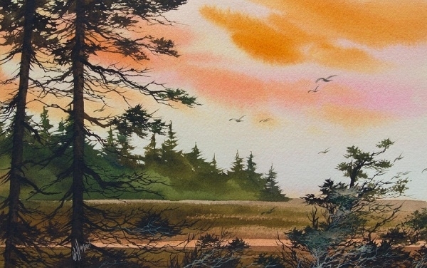 James Williamson航海帆船风景水彩画作品7