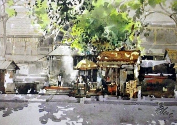 新加坡水彩画家王金成风景作品选