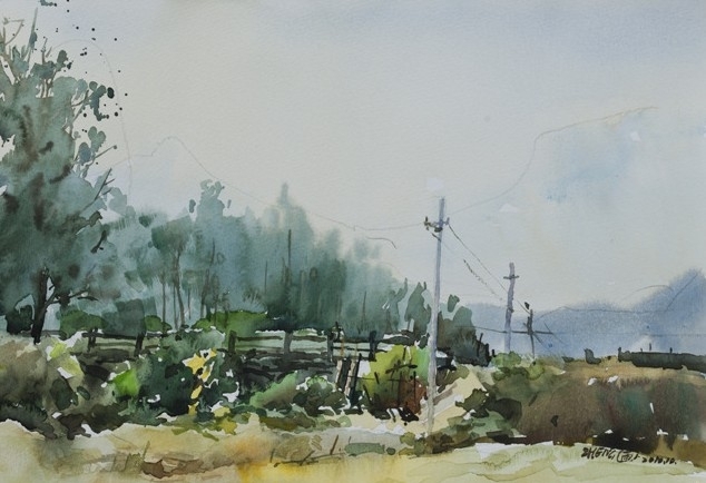 郑士龙水彩风景画写生作品-25