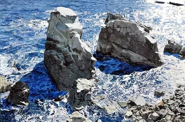小镇一角 田中己永风景水彩画作品