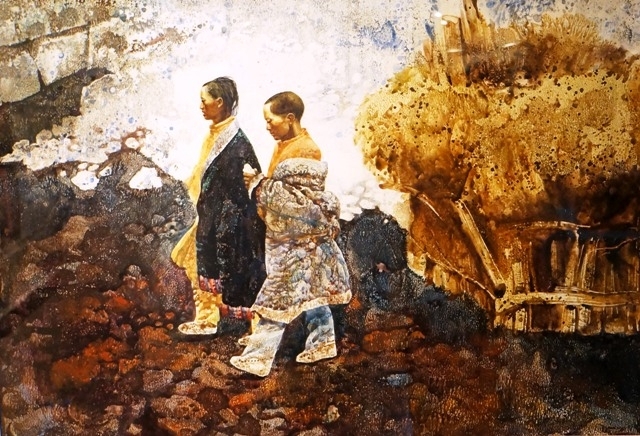 赏傅启水彩画艺术作品民展欣赏