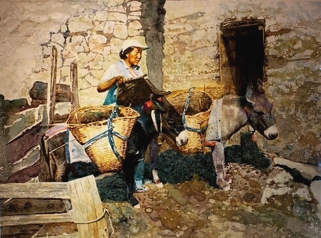 赏傅启水彩画艺术作品民展欣赏
