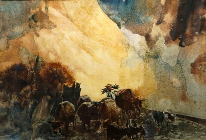 赏傅启水彩画艺术作品民展欣赏