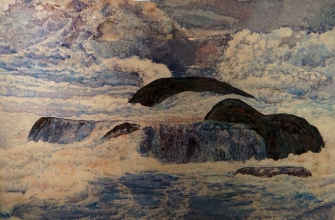赏傅启水彩画艺术作品民展欣赏