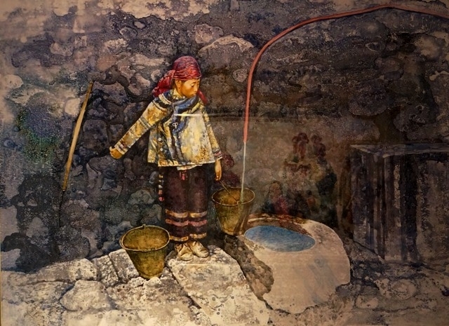 赏傅启水彩画艺术作品民展欣赏