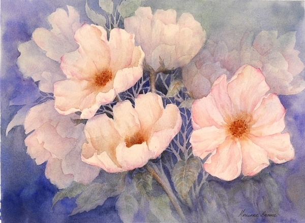 ​玛丽安布鲁姆Marianne Broome水彩花卉作品