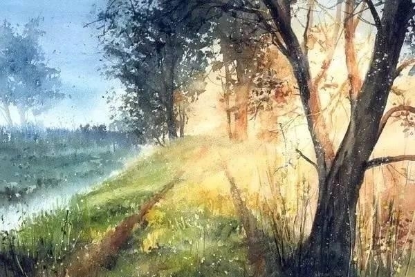 波兰画家Malgorzata Szczecinska森林自然水彩绘