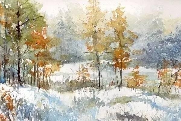 波兰画家Malgorzata Szczecinska森林自然水彩绘